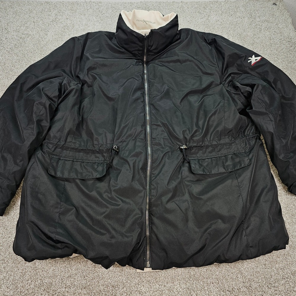 ZeroXposur Womens Reversible Down Quilted Puffer Coat Parka Black Cream 3X - Picture 1 of 9